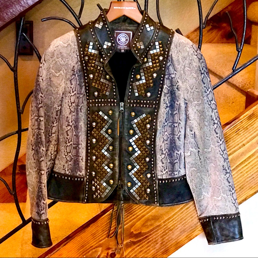 Double D Ranch Suede/Leather Studded Jacket XS